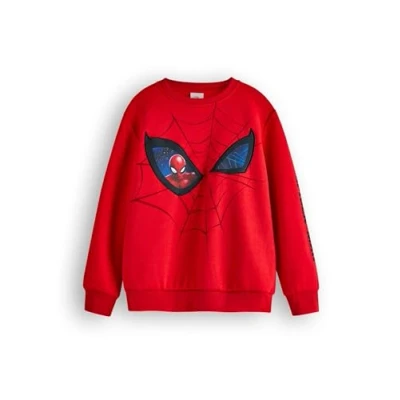 Afbeelding van Marvel Spiderman Jongens Sweatshirt Superheld Grafische Ronde Hals Trui voor Kinderen in Rood Spider Man Web &amp; Eyes Pullover Film Kleding Cartoon Karakter Kunst Merchandise,