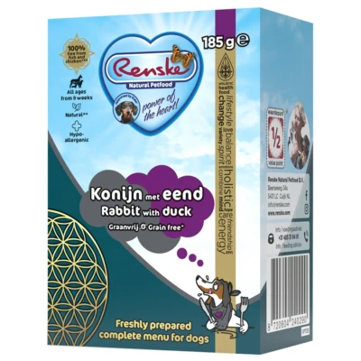 Afbeelding van Renske Vers Graanvrij Tetrapack 185 g Hondenvoer Konijn&amp;Eend