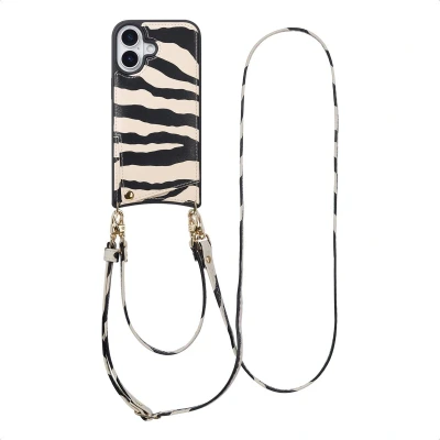 Afbeelding van Selencia Nova Telefoonhoes met Koord en Pashouder voor de Apple iPhone 17 Zazzy Zebra