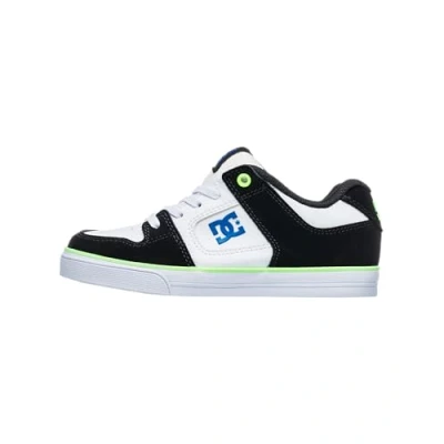 Afbeelding van DC Shoes PURE Elastic Unisex Skateschoenen voor kinderen, Maat: 38, White/green/black Veloursleer