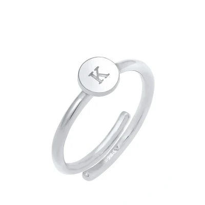 Afbeelding van Elli Letter K Ring silvercoloured, Dames, Maat: 54, Silver coloured