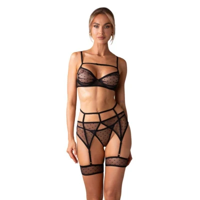 Afbeelding van Obsessive Nuites 3 Pcs Set Black L/XL
