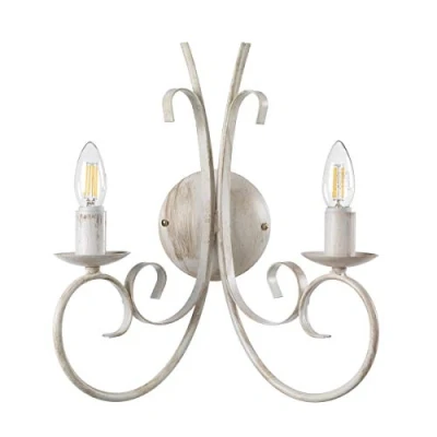 Afbeelding van ONLI Wandlamp met 2 armen van oud wit metaal