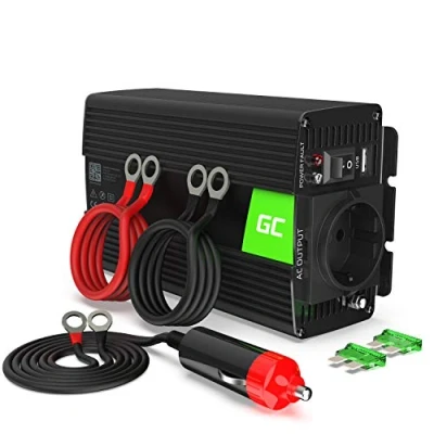 Afbeelding van Green Cell® Spanningsomvormer, 500 W/1000 W, 24 V, 220 V/230 vrachtwagen, zonne energie, gemodificeerd, stroom, sinusomvormer DC/AC, omvormer met sigarettenaansteker, elektrische stekker