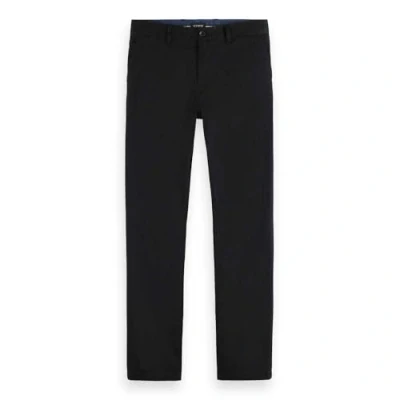Image de Scotch &amp; Soda Core Stuart Pantalon chino en coton stretch pour homme Coupe droite ajustée, Black 0008, 32W / 36L