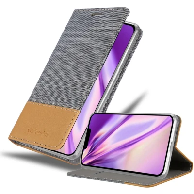 Afbeelding van Cadorabo Hoesje geschikt voor Apple iPhone 14 PLUS in LICHTGRIJS BRUIN Beschermhoes met magnetische sluiting, standfunctie en kaartvakje Book Case Cover Etui