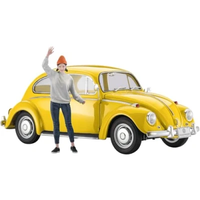 Afbeelding van 1:24 Hasegawa 52420 Volkswagen Beetle Type 1 1967 met Vrouwelijk Figuur Auto Plastic Modelbouwpakket
