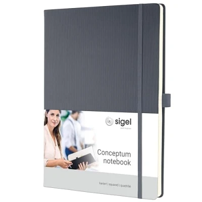 Afbeelding van *notitieboek Conceptum Pure HCdonkergrijs A4 194blz ruit