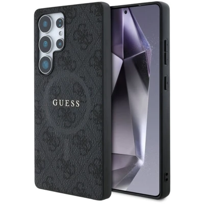 Afbeelding van Guess Etui Leather 4G Colored Ring Classic Logo MagSafe Samsung Galaxy S25 Ultra czarny (Samsung Ultra), Smartphonehoes, Zwart