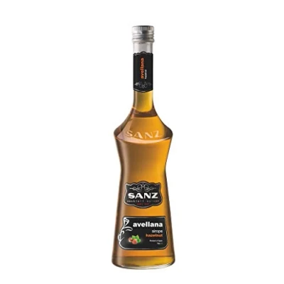 Afbeelding van Sanz hazelnootsiroop, siroop voor koffie en cocktails uit Spanje. 0,7 l, alcoholvrij