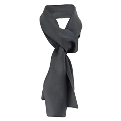 Afbeelding van TigerTie Chiffon sjaal voor dames, effen, 160 cm x 36 cm, gemaakt in Italië, zwart.