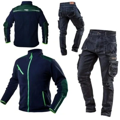 Afbeelding van Neo Tools Werkbroek voor heren, denim, lang, 8 zakken, XS XXXL, versterkte naden, voorgevormde knie, gemengde stof, 98% katoen, 2% elastaan, 410 g/m², multifunctionele cargo look