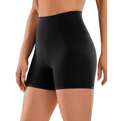 Afbeelding van CRZ yoga Damesshorts, wielrennen, casual, leggings, hoge taille, broek, 10 cm, zwart.
