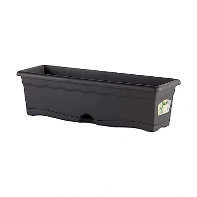Afbeelding van Plantenbak met schaal Plastiken Antraciet Polypropyleen 60 x 20 cm