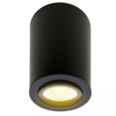 Afbeelding van Led opbouwspot 2700K/warm wit, rond, Ø90x134mm, zwart