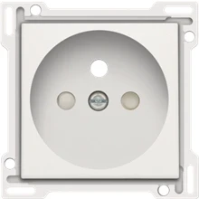 Afbeelding van Afwerkingsset voor stopcontact met penaarde en kinderveiligheid, inbouwdiepte 28,5 mm, white coated