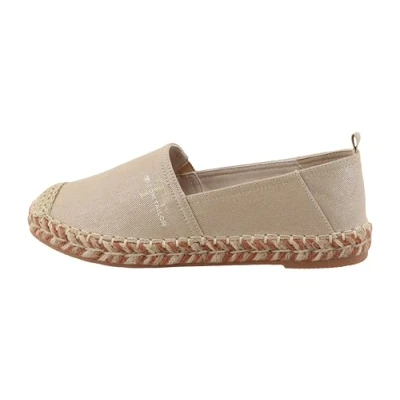 Afbeelding van TOM Tailor Licence Flache IN Glanzoptik Espadrilles, Dames, Maat: 38, Gold Polyester