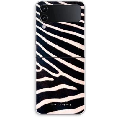 Afbeelding van Case Company® hoesje geschikt voor Samsung Galaxy Z Flip4 Zebra Soft Cover Telefoonhoesje Bescherming aan alle Kanten en Schermrand