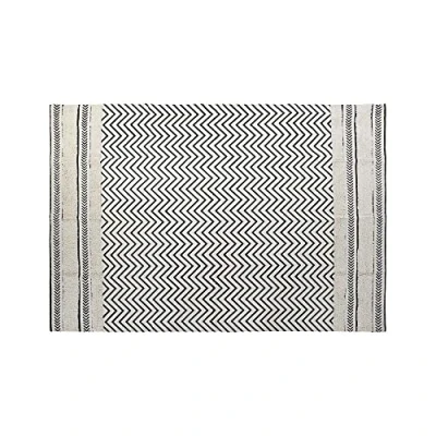 Afbeelding van Tapijt DKD Home Decor Zwart Zig zag Wit (120 x 180 0,7 cm)
