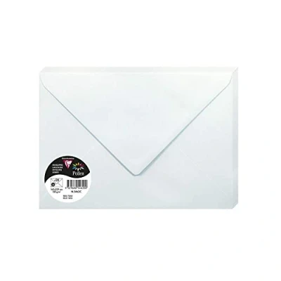 Afbeelding van Clairefontaine 5462C verpakking met 20 enveloppen, formaat C5, 16,2 x 22,9 cm, 120 g/m², blauw uitnodigingen en briefwisseling pollen serie premium papier glad