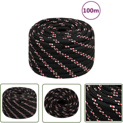Afbeelding van vidaXL Boottouw 20 mm 100 m polypropyleen zwart