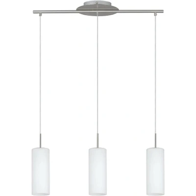 Afbeelding van EGLO Troy 3 Hanglamp Lichts Nikkel Mat Wit Gelakt