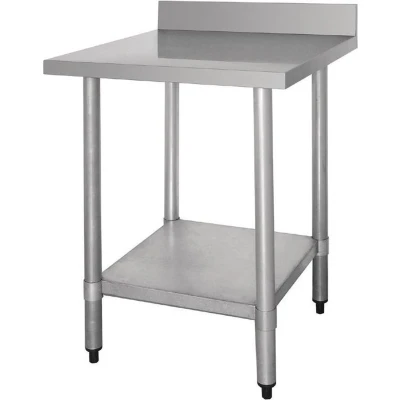 Afbeelding van Vogue RVS werktafel met achteropstand 90x60x60cm