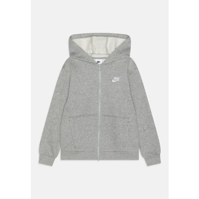 Afbeelding van Nike Sportswear CLUB Unisex Sweater met rits voor kinderen, Maat: 122/128, Dark grey heather/base grey/white