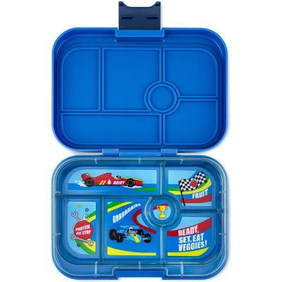 Afbeelding van Yumbox original broodtrommel 6 vakken surf blue race cars