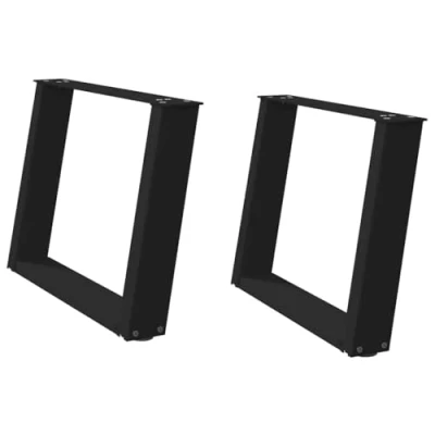 Afbeelding van vidaXL Salontafelpoten 2 st U vormig 60x(42 43) cm staal zwart
