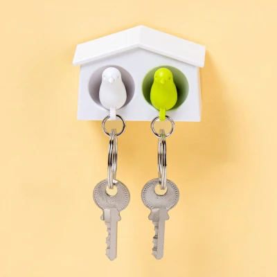 Afbeelding van Mini Sparrow Duo Sleutelhanger Wit/Groen