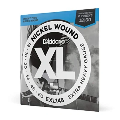 Afbeelding van D&#039;Addario E Git. EXL148 12 60 Drop C nikkel omwonden snaren Elektrische gitaarsnaren