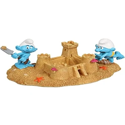 Afbeelding van Smurfs Aquadella Aquariumdecoratie Vissen Smurfen Strand Zandkasteel 21,1x11,5x8,8cm Meerkleurig 1st