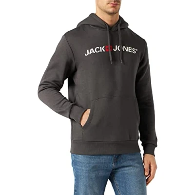 Afbeelding van JACK &amp; JONES 12137054 capuchontrui met logo, grijs.