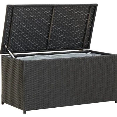 Afbeelding van Tuinbox 100x50x50 cm poly rattan zwart