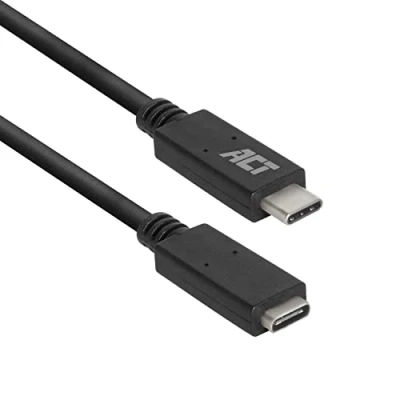 Image de ACT Câble d&#039;extension USB 24 pin C (M) pour (F) 3.2 Gen 1 3 A 2 m Power Delivery (60W) noir