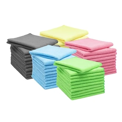 Afbeelding van ZOLLNER 50 stuks microvezeldoeken voor streepvrije glans, pluisvrije en absorberende reinigingsdoeken, wasbaar tot 60 graden, 32 x cm, hotelkwaliteit