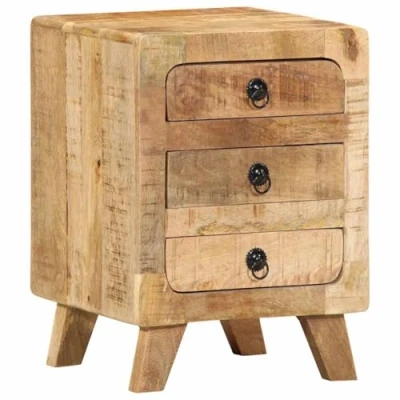 Afbeelding van vidaXL Nachtkastje 37x32x50 cm massief ruw mangohout
