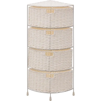 Afbeelding van Atmosphera Rek Badkamerrek Hoek 4 Lades L35xD25xH70cm Wit