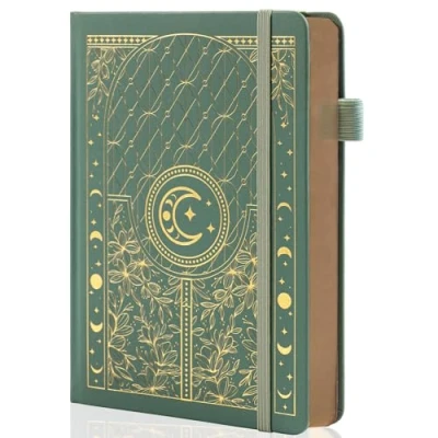 Afbeelding van TIEFOSSI Dotted Journal Notitieboek, dik genummerd papier, 160 g/m², A5 hardcover met gestippeld raster voor vrouwen en mannen, werk schrijven, journaling, tekenen