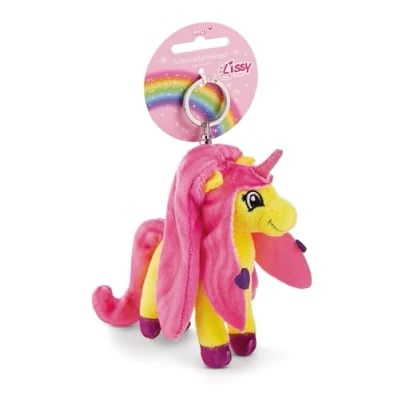 Afbeelding van Lissy PONEY Eenhoorn Dilara Sleutelhanger, 10 cm, geel, dierenhanger met metalen ring om op te hangen aan sleutels, touw, tas en meer