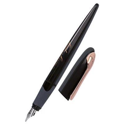 Afbeelding van Online Kalligrafie vulpen, vulpen Air wit roségoud, kalligrafiepen in lijndikte 0,8 mm, voor standaard inktpatronen of converter, incl. combinatiepatroon blauw, 10040/3D