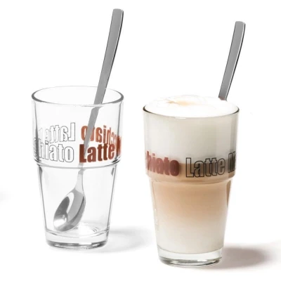Afbeelding van Leonardo Solo Latte Macchiato glazenset 2 Koffieglazen &amp; lepels
