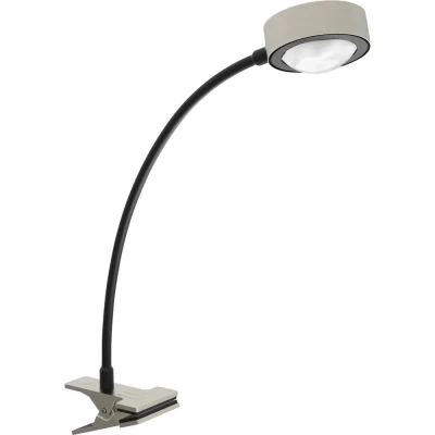 Afbeelding van LightMe tafellamp Powerlens Flex, klem, titaniumkleurig