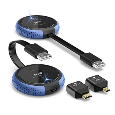Afbeelding van HDMI draadloze transmitter en ontvanger, 4k/5G HDMI, overdracht ontvangst, 50 m afstand, met externe antenne voor tv streaming, multicamera productie