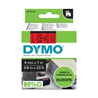 Image de Dymo Cassettes de Ruban D1 9mm x 7 m Noir/Rouge