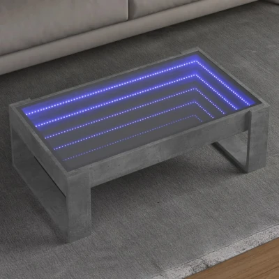 Afbeelding van vidaXL Salontafel met Infinity LED 90x53x30 cm betongrijs