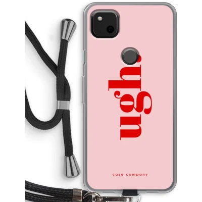 Afbeelding van Case Company® hoesje met Koord geschikt voor Google Pixel 4a Ugh Telefoonhoesje Zwart Bescherming aan alle Kanten en Over de Schermrand
