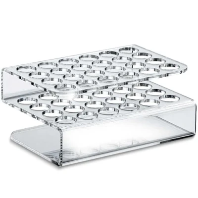 Afbeelding van Tuuters reageerbuishouder met 24 gaten van transparant acryl (diameter 18,5 mm)