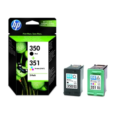 Image de HP 350/HP 351 pack de 2 cartouches dencre noire/trois couleurs authentiques pour Photosmart C4380/C4472/C4580/C5280 SD412EE